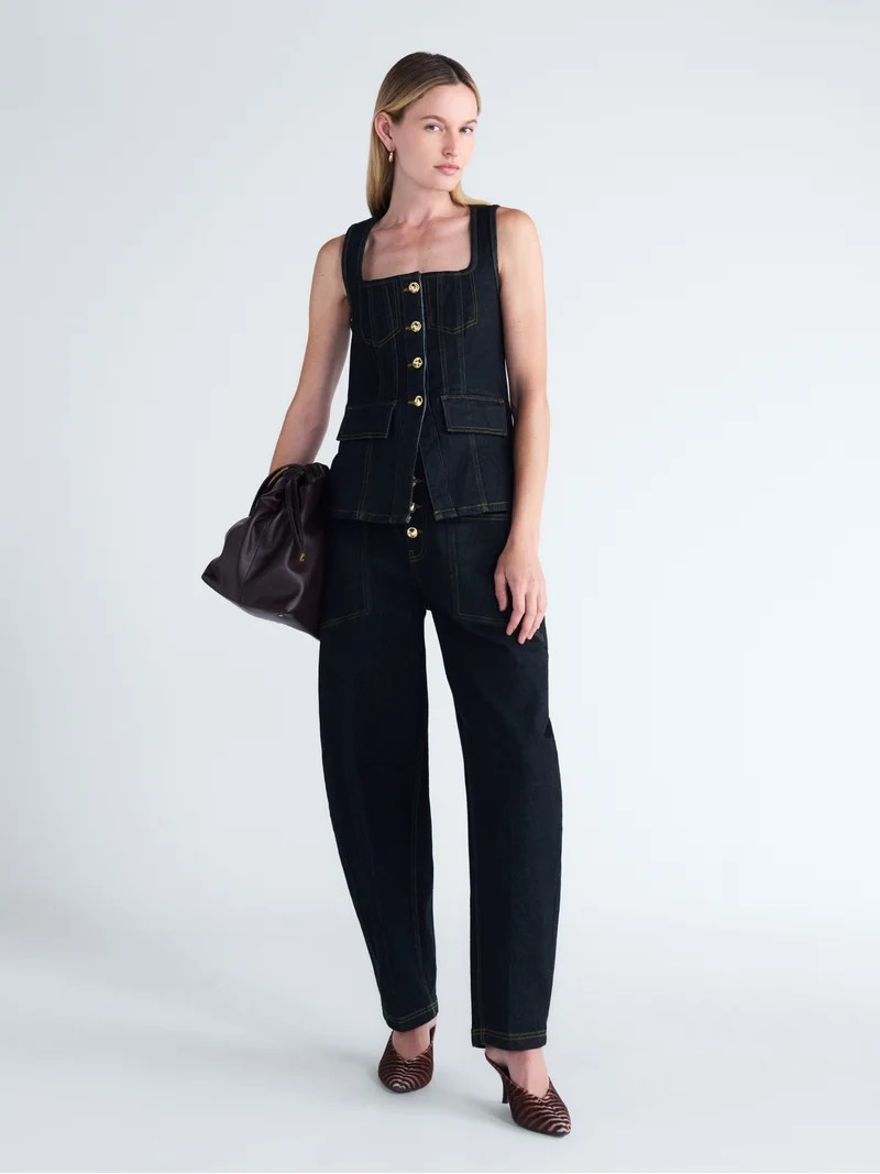 Scoop Women's and Women's Plus Denim Corset Top, Sizes XS-4X | Walmart (US)