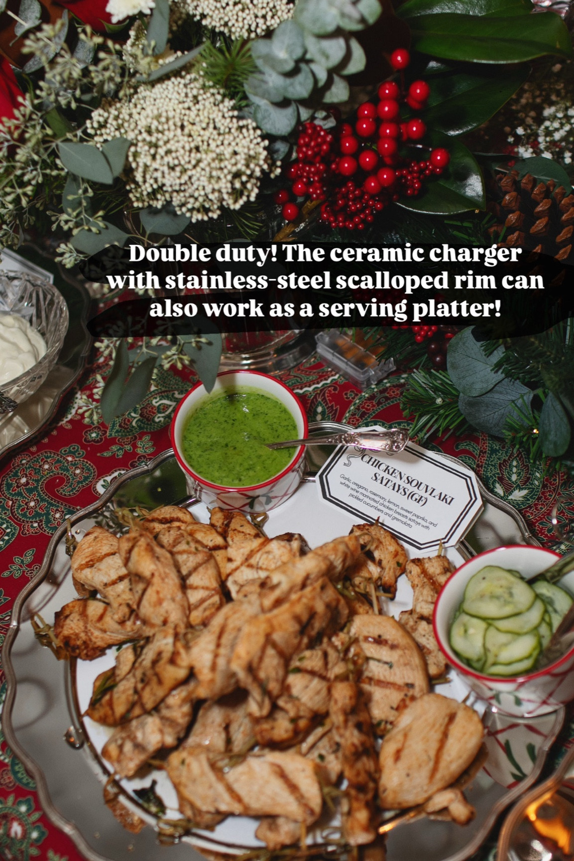 Save on storage space and these chargers are so heavy and I love that they can double as platters so when I had catering, it was so beautiful to have them all lined up. Great price too! Stainless steel no need to polish! 

#LTKHoliday #LTKHome