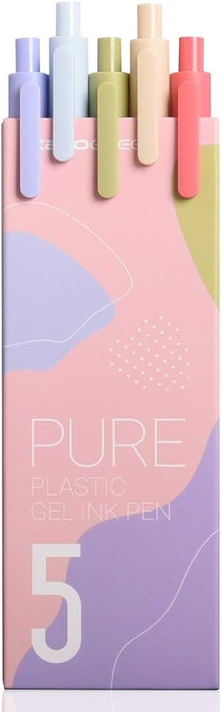 czxwyst Soft Touch Retractable Gel Ink Pens 0.5mm Fine Point (Cute Colors 5-Pack Colored Ink) | Amazon (US)