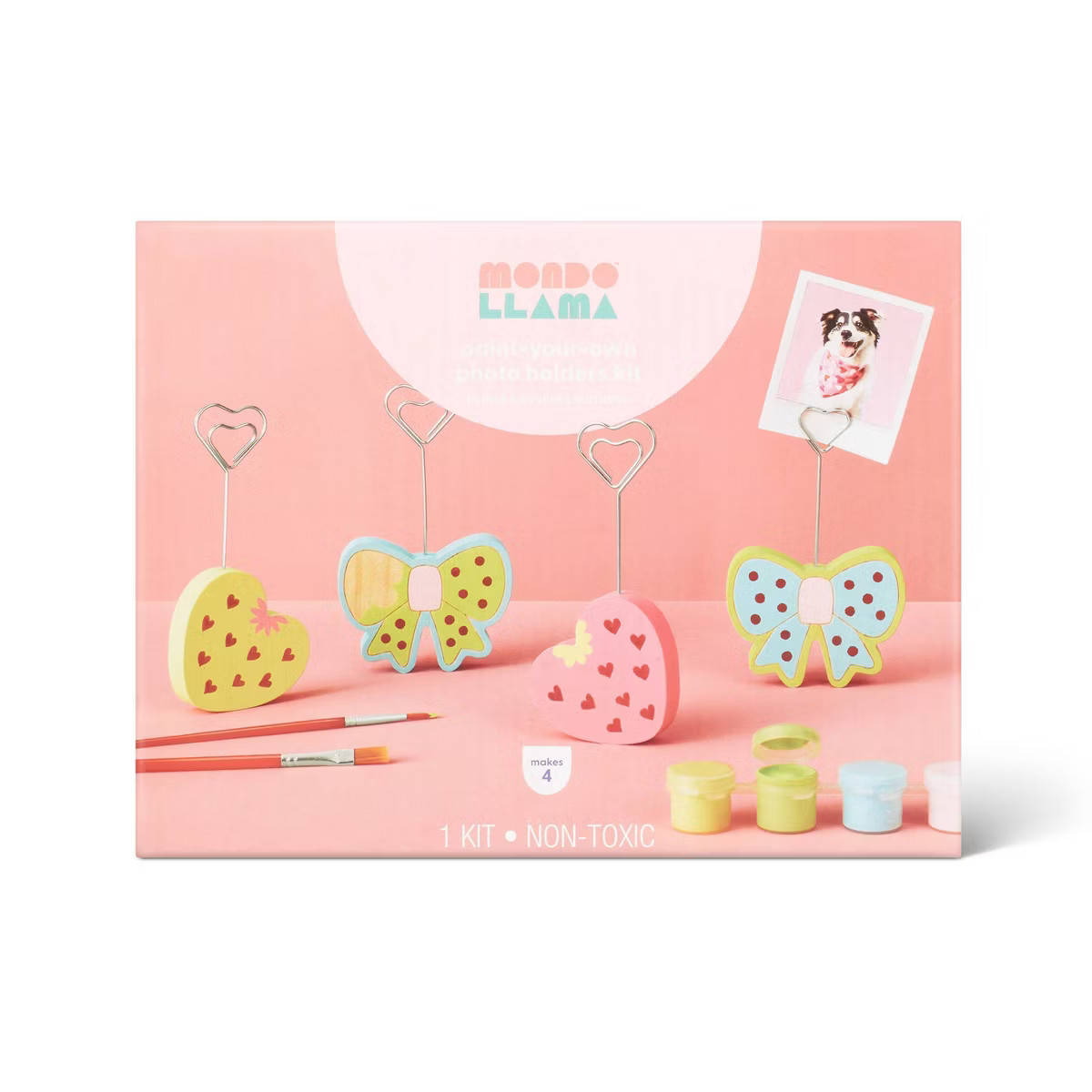 Valentine's Craft 4ct Wood Photo Holders Painting Activity Kit - Mondo Llama™ | Target