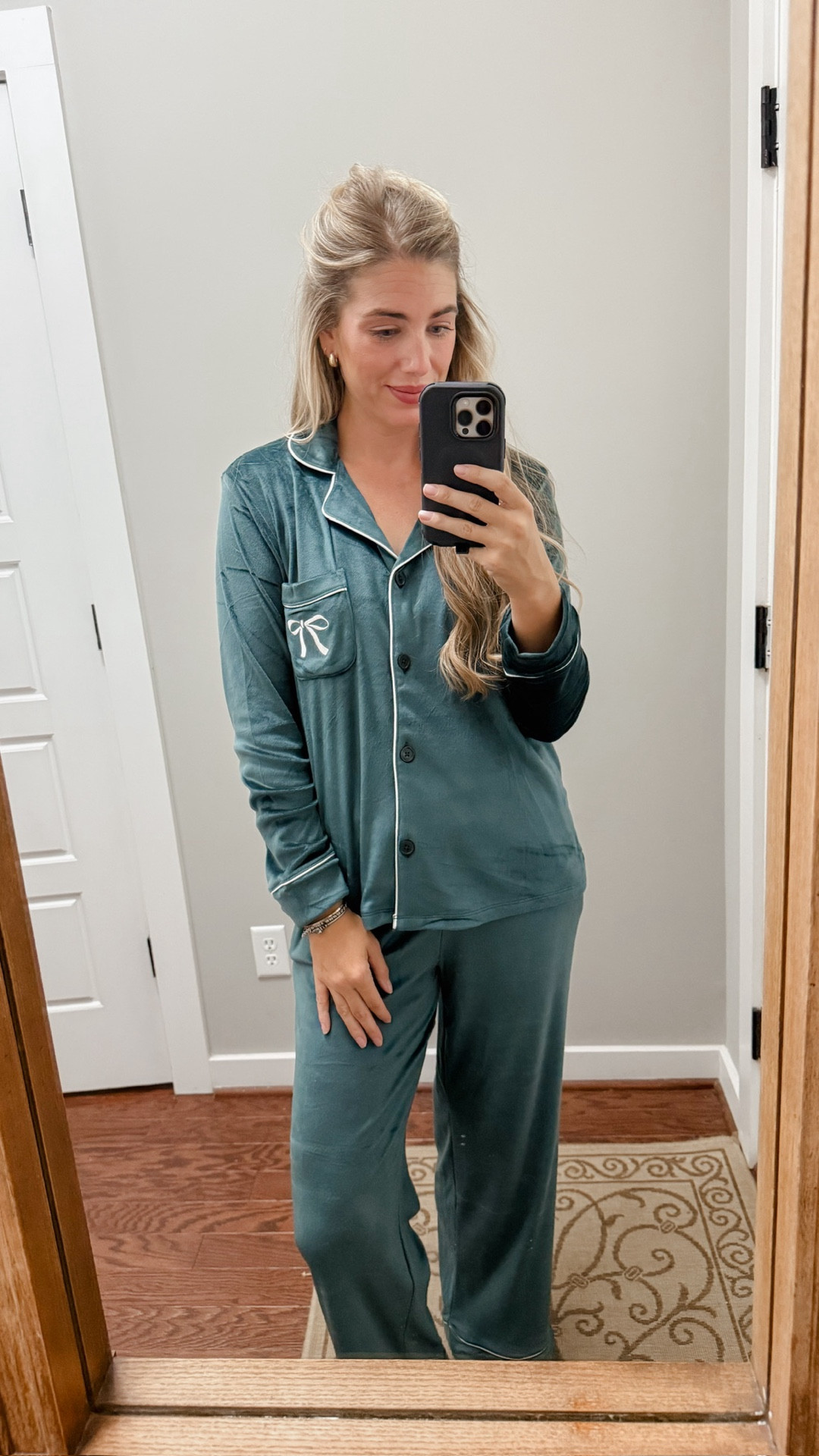 Limited restock in the this colorway of the Joyspun Women’s Stretch Velour Notch Collar Long Sleeve Pajama. They will sell out again fast. I wish you could feel the softness through the phone. Christmas vibes, but can be worn all winter. I’m 5’7 and they are plenty long enough. Wearing a medium. Would make a great teachers gift!

#LTKSeasonal #LTKFindsUnder50 #LTKGiftGuide