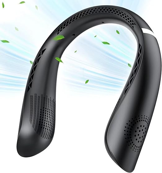 Portable Neck Fan, 360° Cooling Personal Fan, Hands Free Bladeless Fan, Battery Operated, USB Re... | Amazon (US)