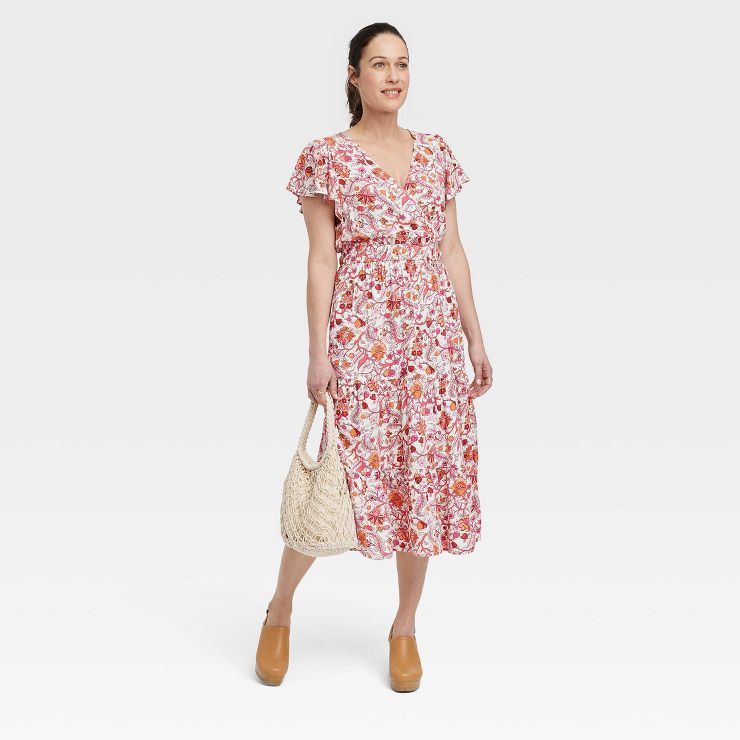 Women's Flutter Short Sleeve Tiered A-Line Dress - Knox Rose™ | Target