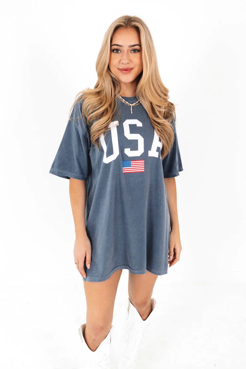 USA Tee - Navy | The Impeccable Pig