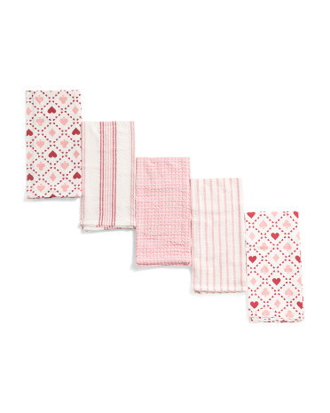 Set Of 5 Queen Of Hearts Kitchen Towels | TJ Maxx