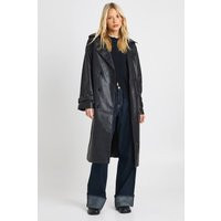 Womens Faux Leather Trench Coat - Black - 10 | boohoo (US & Canada)