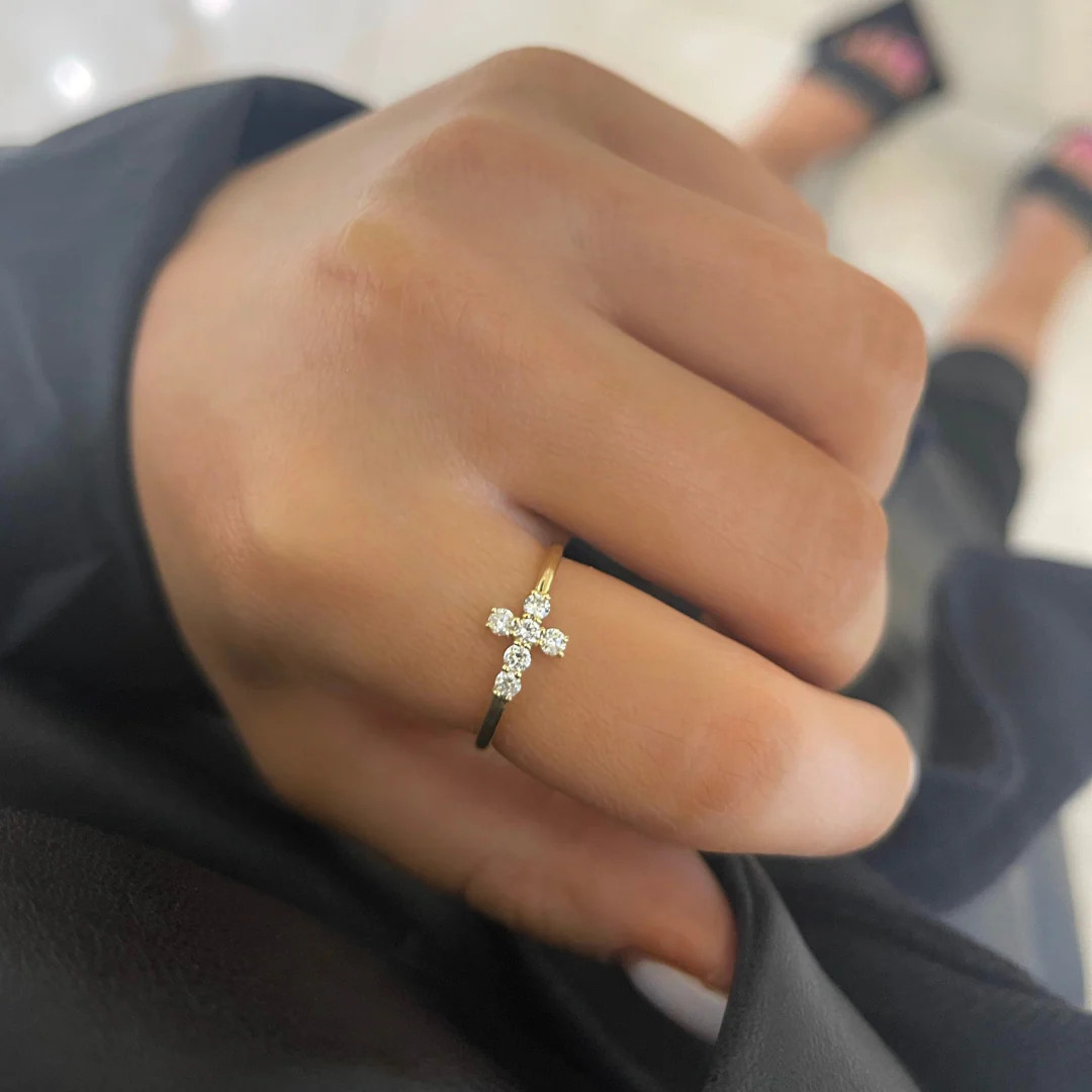 Little Grace Diamond Cross Ring | RW Fine Jewelry