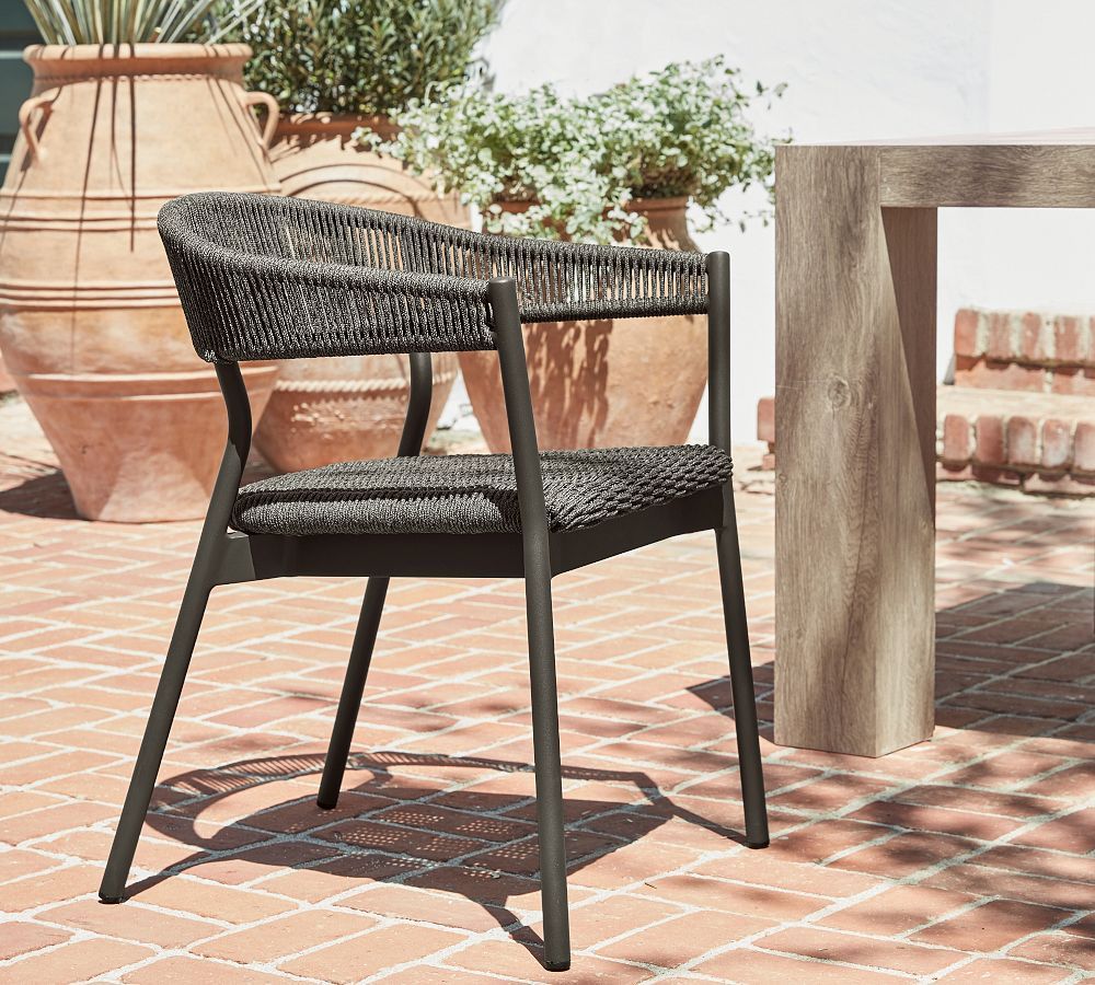 Elmore Metal & Rope Outdoor Dining Chair | Pottery Barn (US)