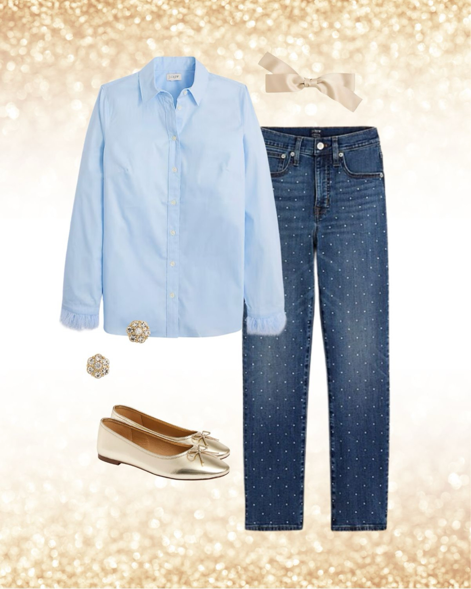 This relaxed outfit has some gold holiday flair and sparkle without being all red and green.

#LTKPlusSize #LTKOver40 #LTKSaleAlert