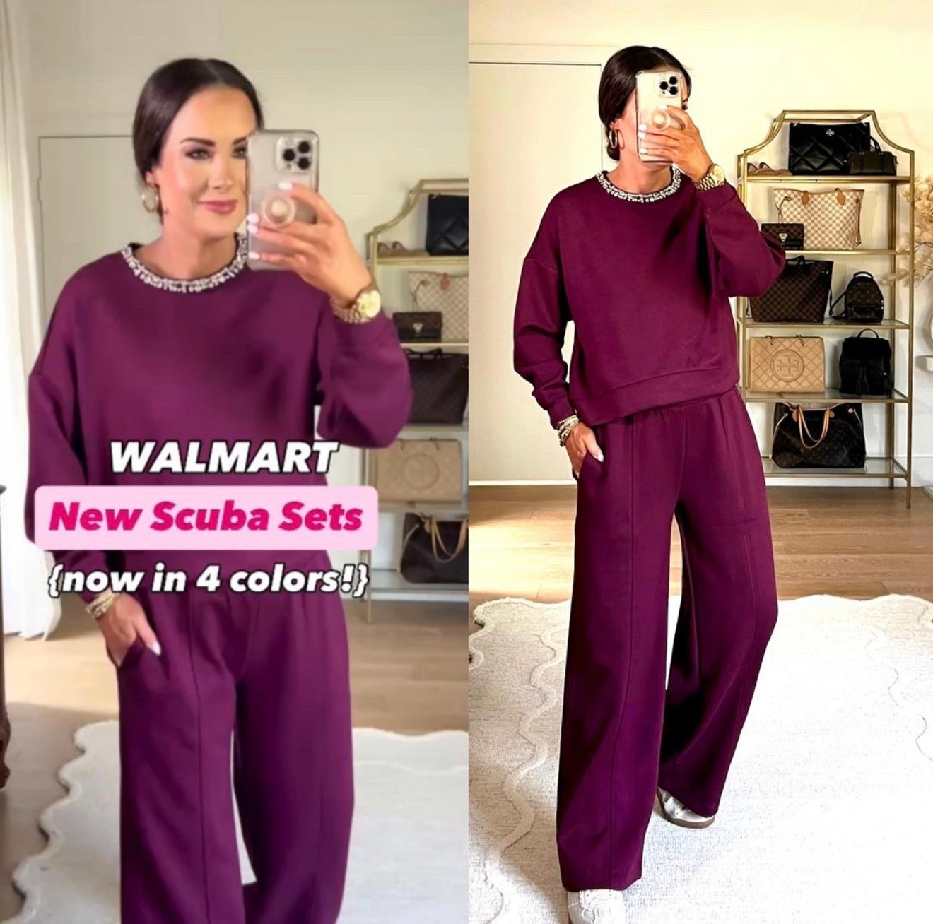 Scroll to shop! Viral Walmart sparkle neck scuba sets! Follow us for more! ❤️