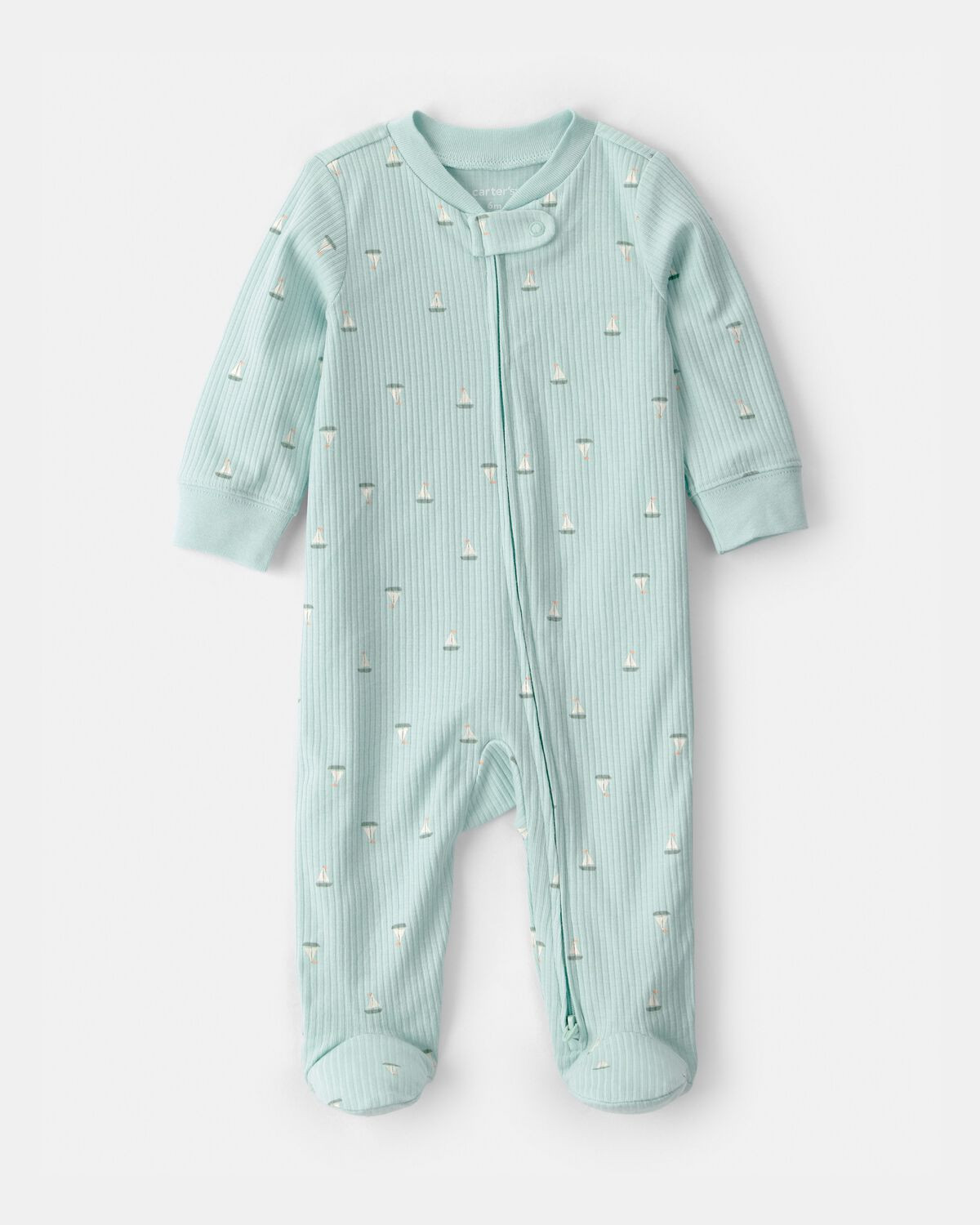 Baby Sailboat 2-Way Zip Sleep & Play Pajama - Green | Carter's Inc