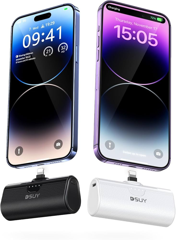 5000mAh 2 Packs Portable Phone Charger iPhone with Built-in Cable, MFi Certified Portable Power B... | Amazon (US)
