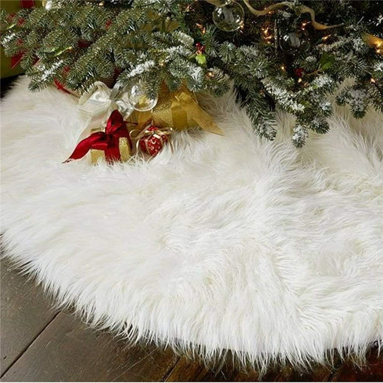 Funsmile 48inch Christmas Tree Skirt Fur Xmas Tree Skirt Christmas Decorations Holiday Tree Ornam... | Walmart (US)