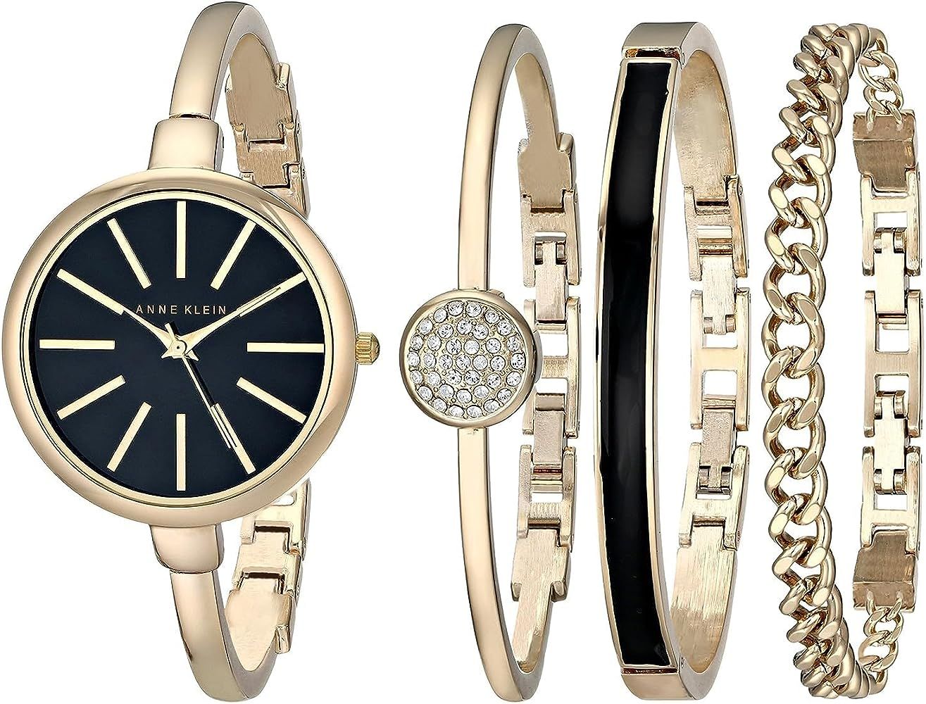Anne Klein Women's AK/1470 Bangle Watch and Bracelet Set       
Band Material: Stainless Steel 

... | Amazon (US)