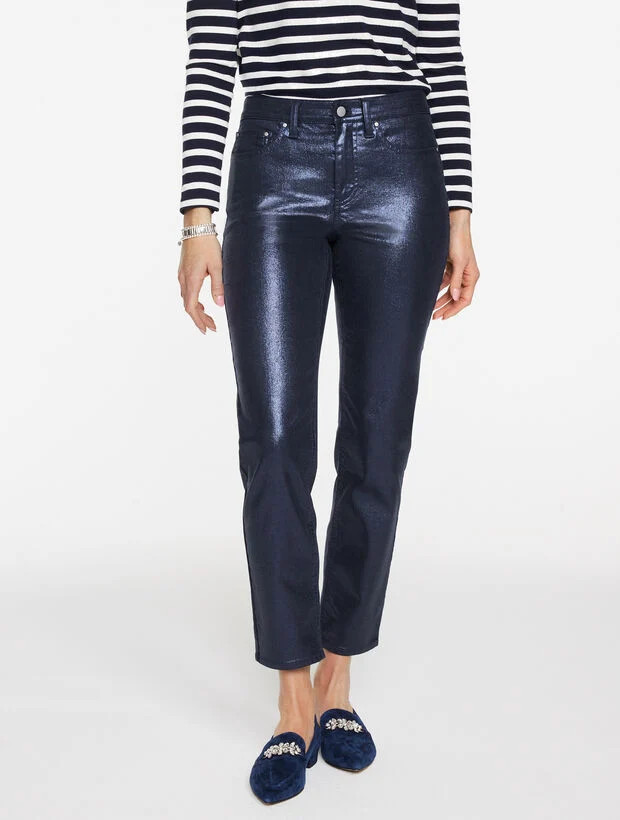 Slim Straight Ankle Jeans - Indigo Foil | Talbots