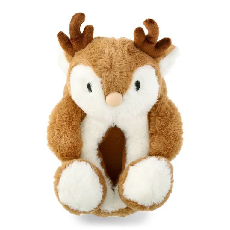 Holiday Time Girls Toddler & Kids Reindeer Slippers | Walmart (US)