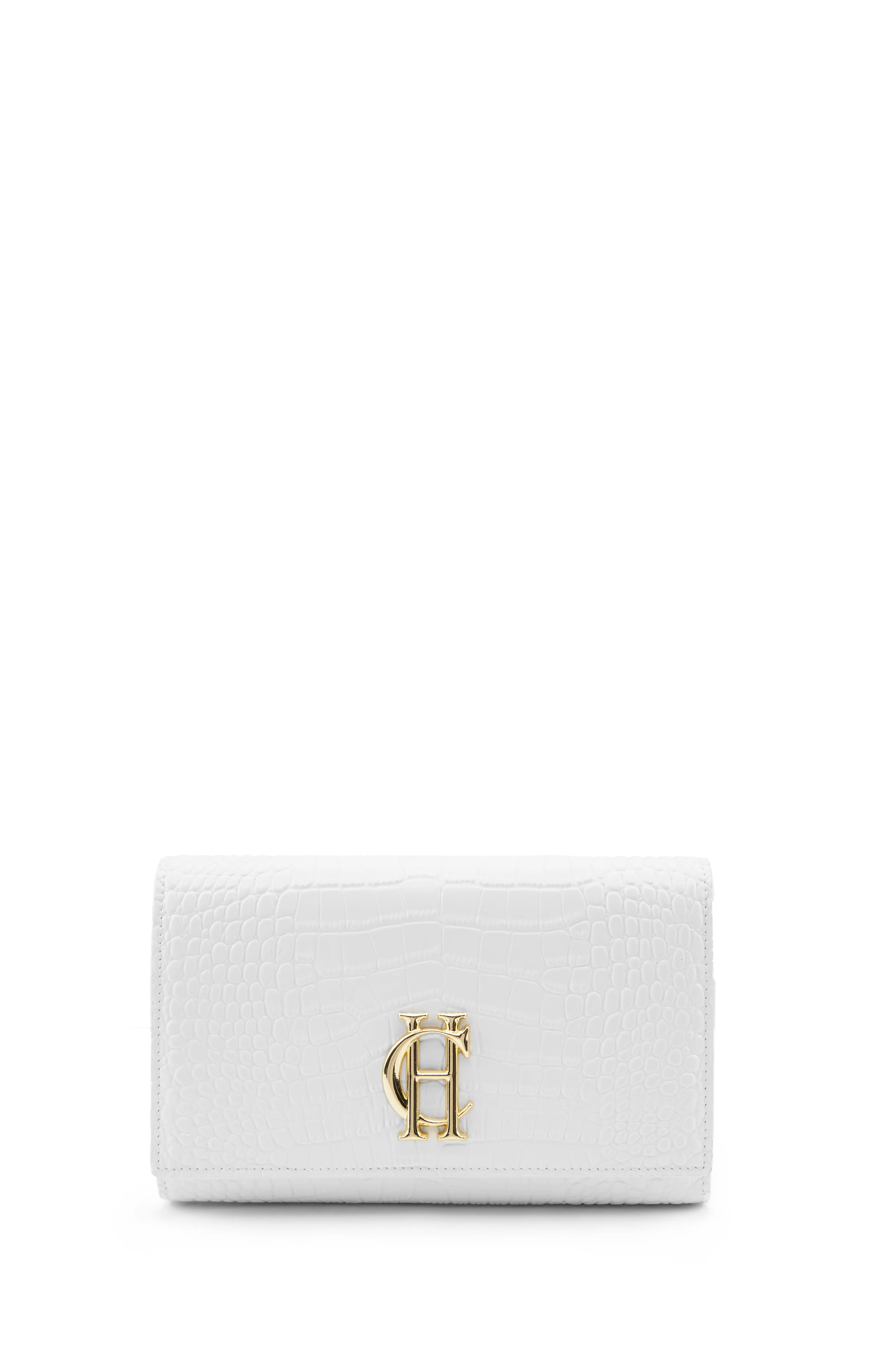 Highbury Clutch Bag (White Croc) | Holland Cooper