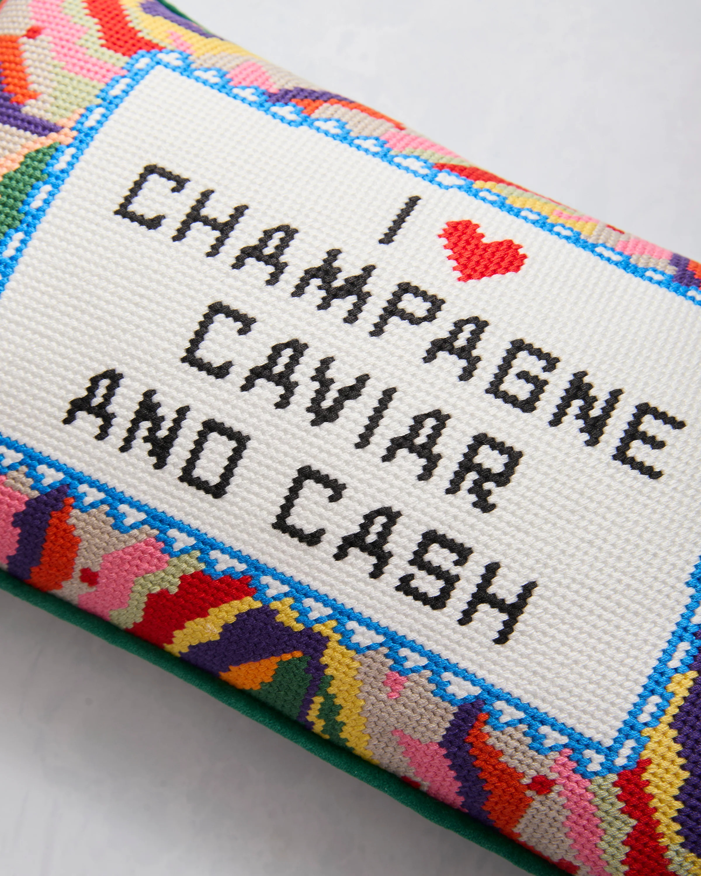 Caviar and Cash - Furbish Studio Needlepoint Pillow - Multi | Printfresh