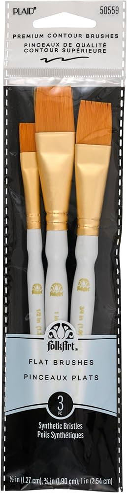 FolkArt Plaid Nylon Brush Set, 50559 Brown (3-Piece) | Amazon (US)