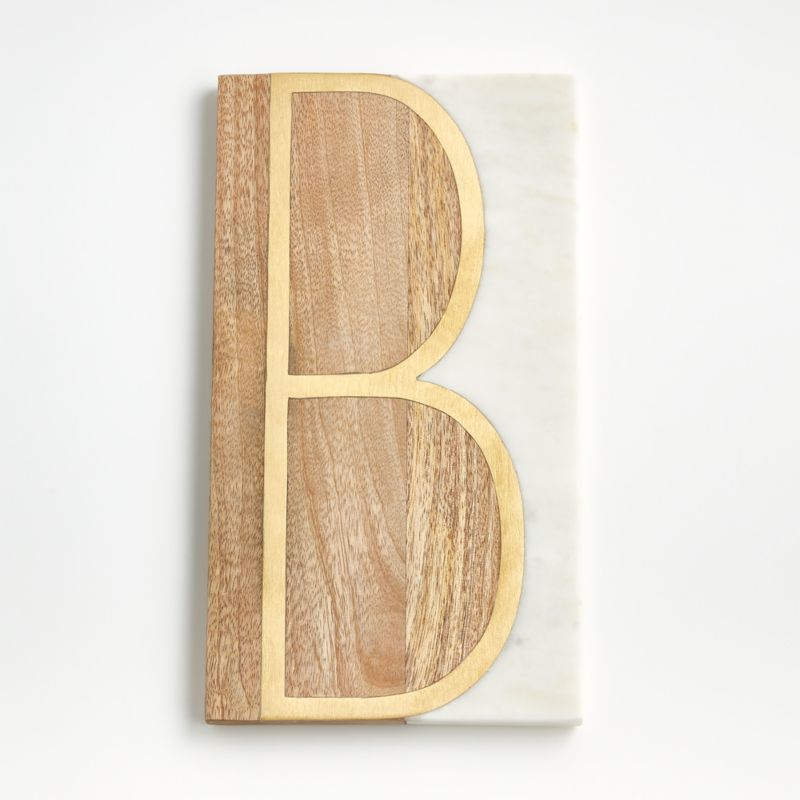 "B" Monogrammed Serving Board + Reviews | Crate & Barrel | Crate & Barrel