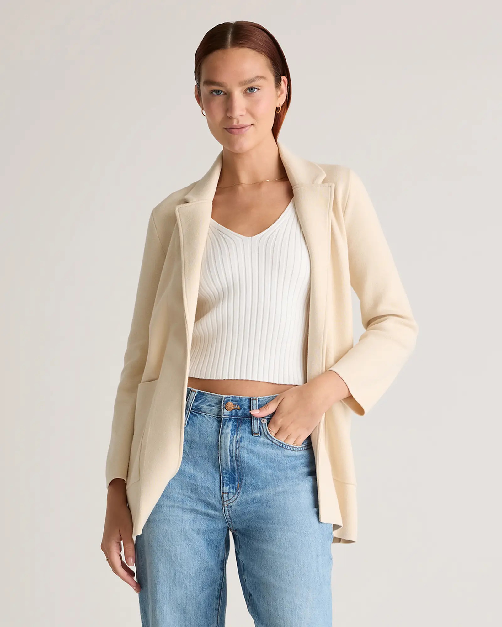 100% Organic Cotton Knit Blazer | Quince