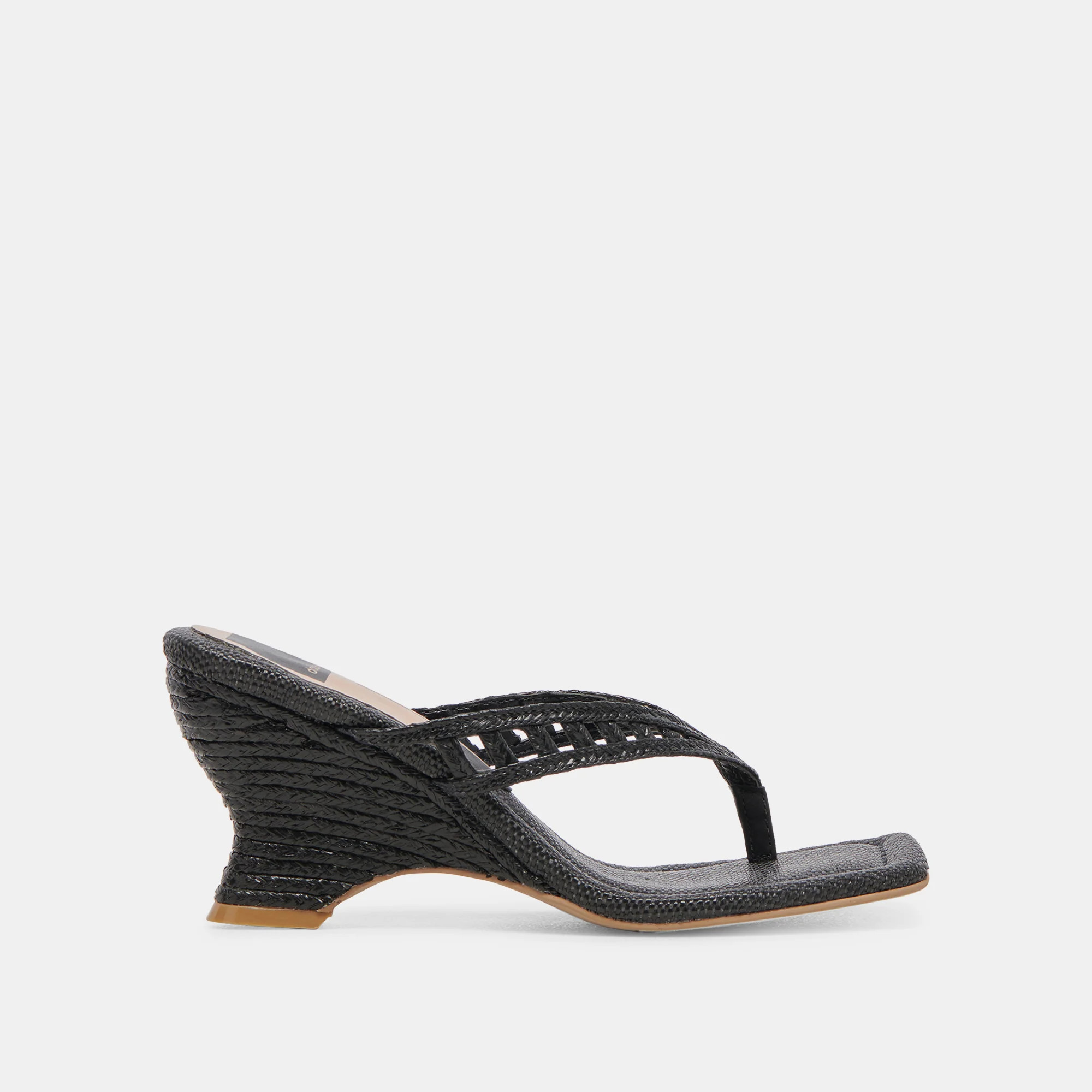 NULLAH WEDGES ONYX RAFFIA | DolceVita.com