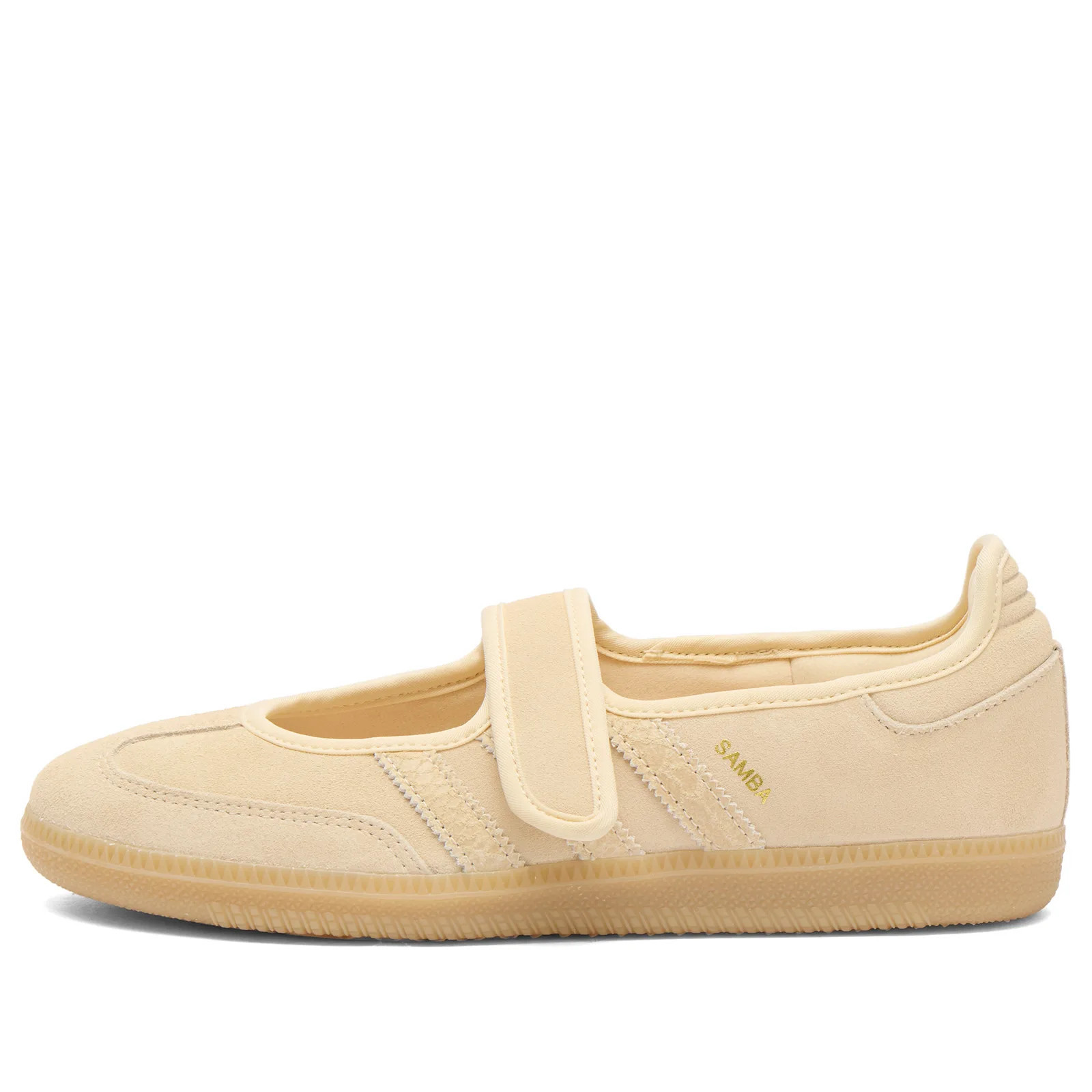 Adidas Women's Samba Jane Sneaker in Sand Strata/Sand Strata/Gold Met., Size UK 5.5 | END. Clothing