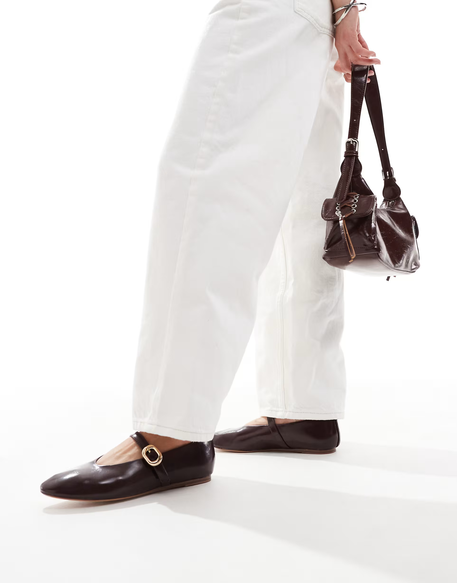 Stradivarius ballet shoe in brown | ASOS (Global)