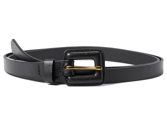 Pebbled Leather Covered-Buckle Belt | Zappos