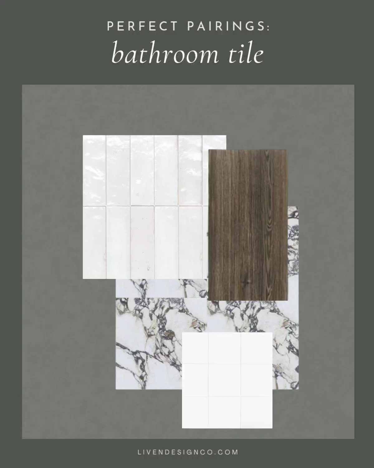 Bathroom tile. Tile pairings. Marble tile. Wood like floor tile. Porcelain tile. Glossy tile. Subway tile. Ceramic tile. Backsplash. 

#LTKHome #LTKSaleAlert #LTKSeasonal