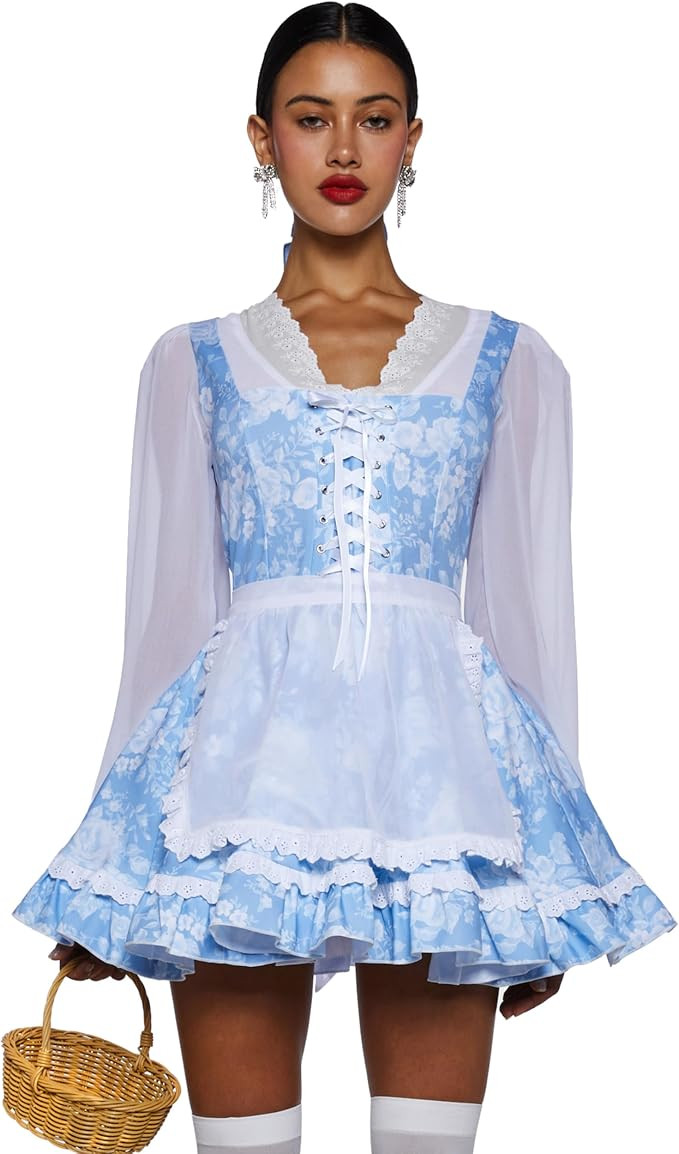 Dolls Kill Princess Peasant Beauty Costume - Belle Outfit by Trickz N' Treatz - Medium | Amazon (US)