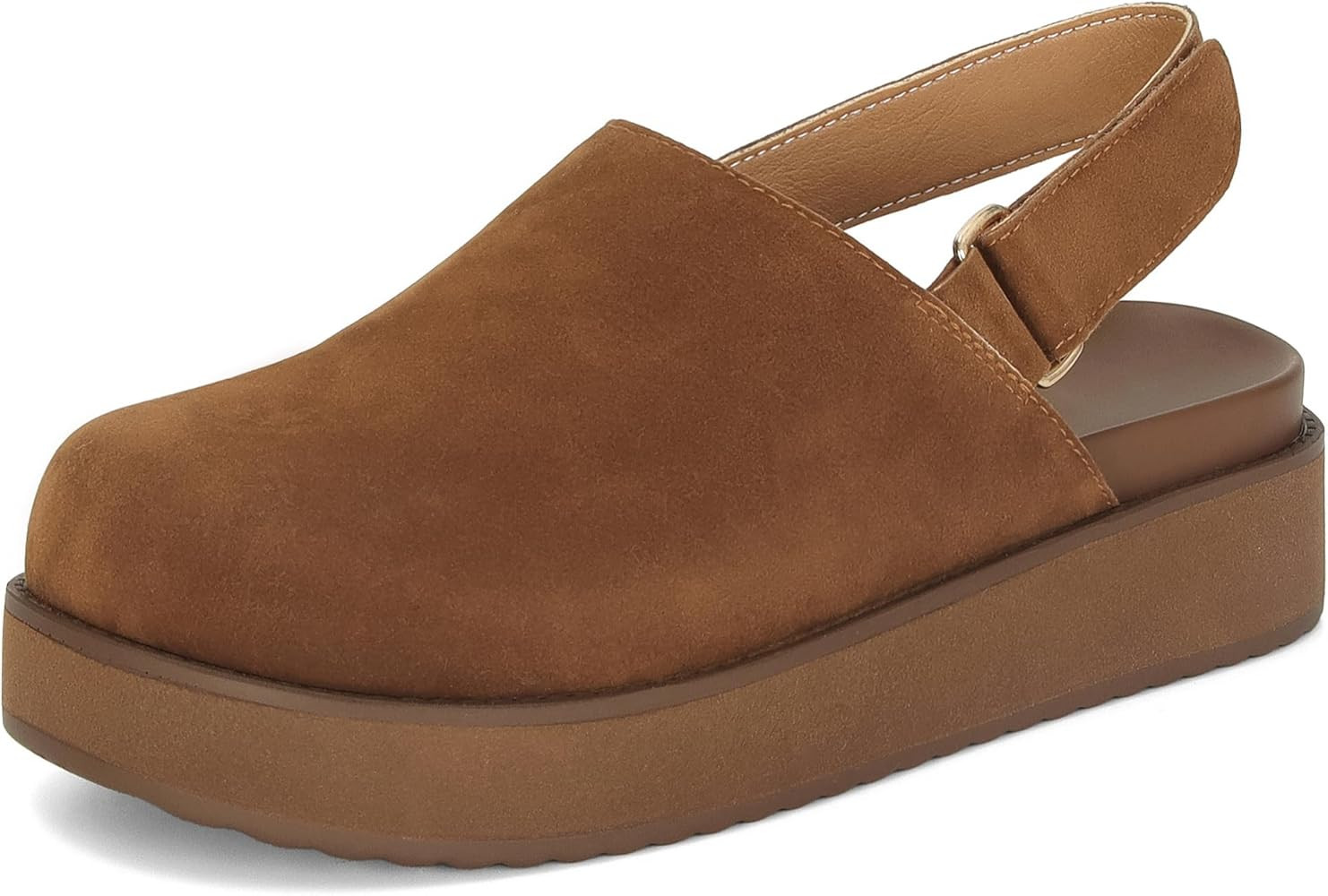 Women's Platform Slingback Clogs Suede Leather Short Ankle Mini Boots Comfy House Sneakers Anti-S... | Amazon (US)