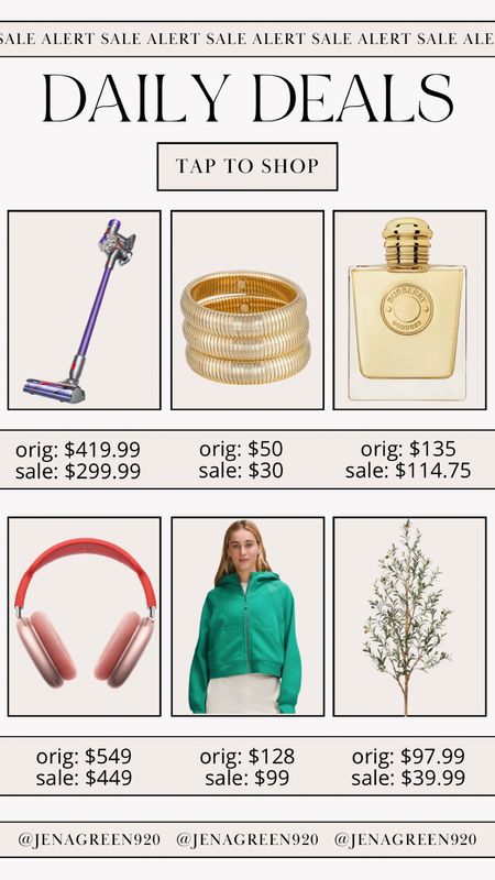 Daily Deals | Sale Alert | Dyson Vacuum | Burberry Perfume | Apple Headphones | Lululemon Scuba  

#LTKHome #LTKStyleTip #LTKSaleAlert