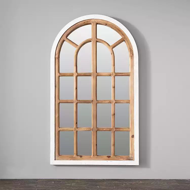 New!Corbin Two-Tone Arched Windowpane Mirror | Kirkland's Home