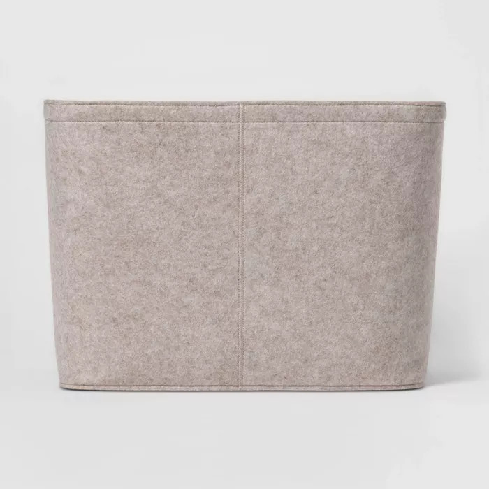 19.5" X 15" X14" Large  Felt Basket With Stitching & Cutout Handle Oatmeal - Project 62™ | Target