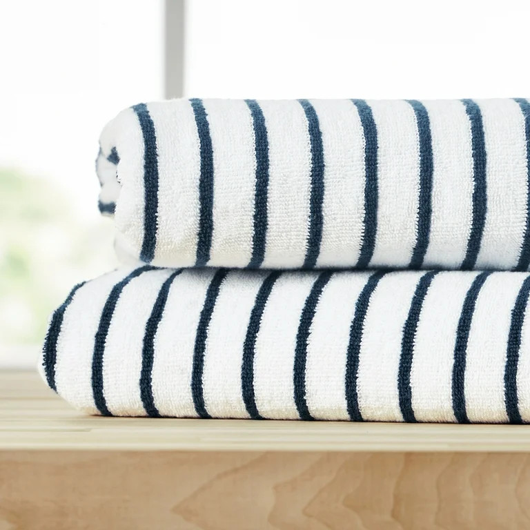 Comfort Canopy - Cabana Stripe Beach Pool Towels - Oversized 100% Ring Spun Cotton, Ultra Soft, P... | Walmart (US)