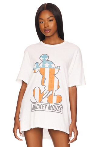 Junk Food Mickey Stripes Tee in Vintage White from Revolve.com | Revolve Clothing (Global)