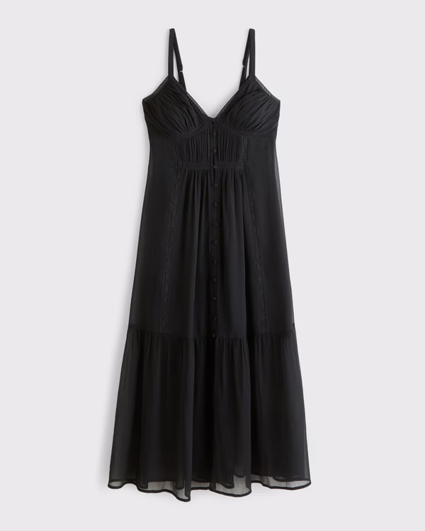 Bra-Free Button-Through Duster Midi Dress | Abercrombie & Fitch (US)