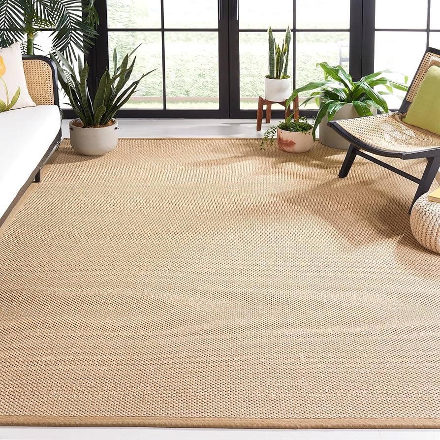 SAFAVIEH Area Rug 11x15 - Natural Fiber Collection - Large - Maize & Linen Color, Sisal, Woven De... | Amazon (US)