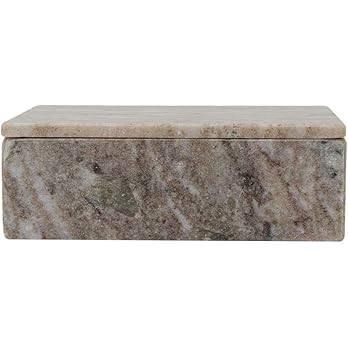 Foreside Home and Garden 2" x 6" Decorative Luxury Marble Stone Box w/Lid Home Living Room End Ta... | Amazon (US)