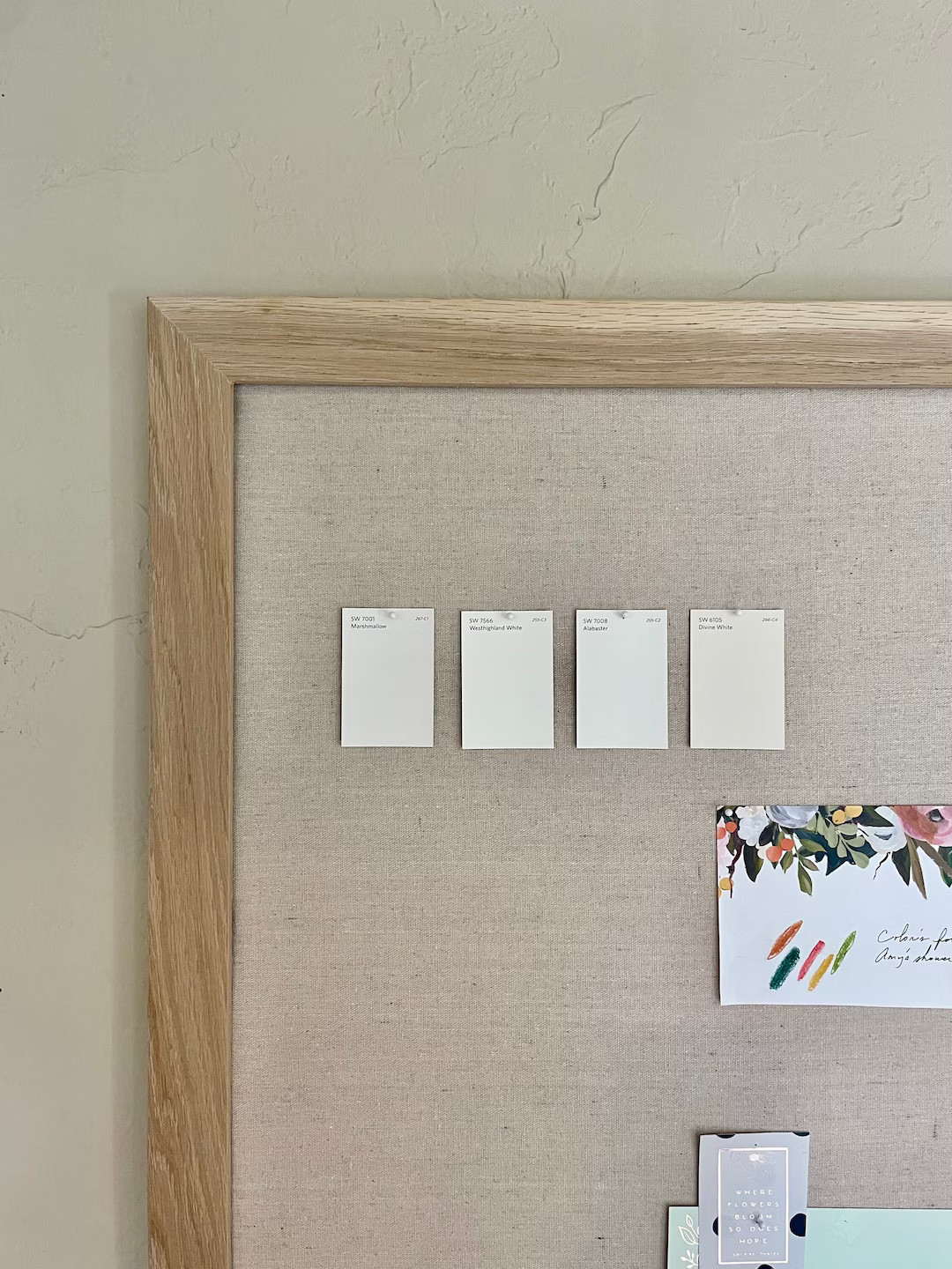 White Oak Linen Memo Board: Modern Push Pin Message Board - Etsy | Etsy (US)