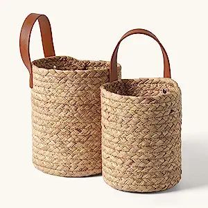 La Jolie Muse Seagrass Woven Storage Baskets Set of 2, Wall Hanging Baskets Organizer, Garden Pla... | Amazon (US)