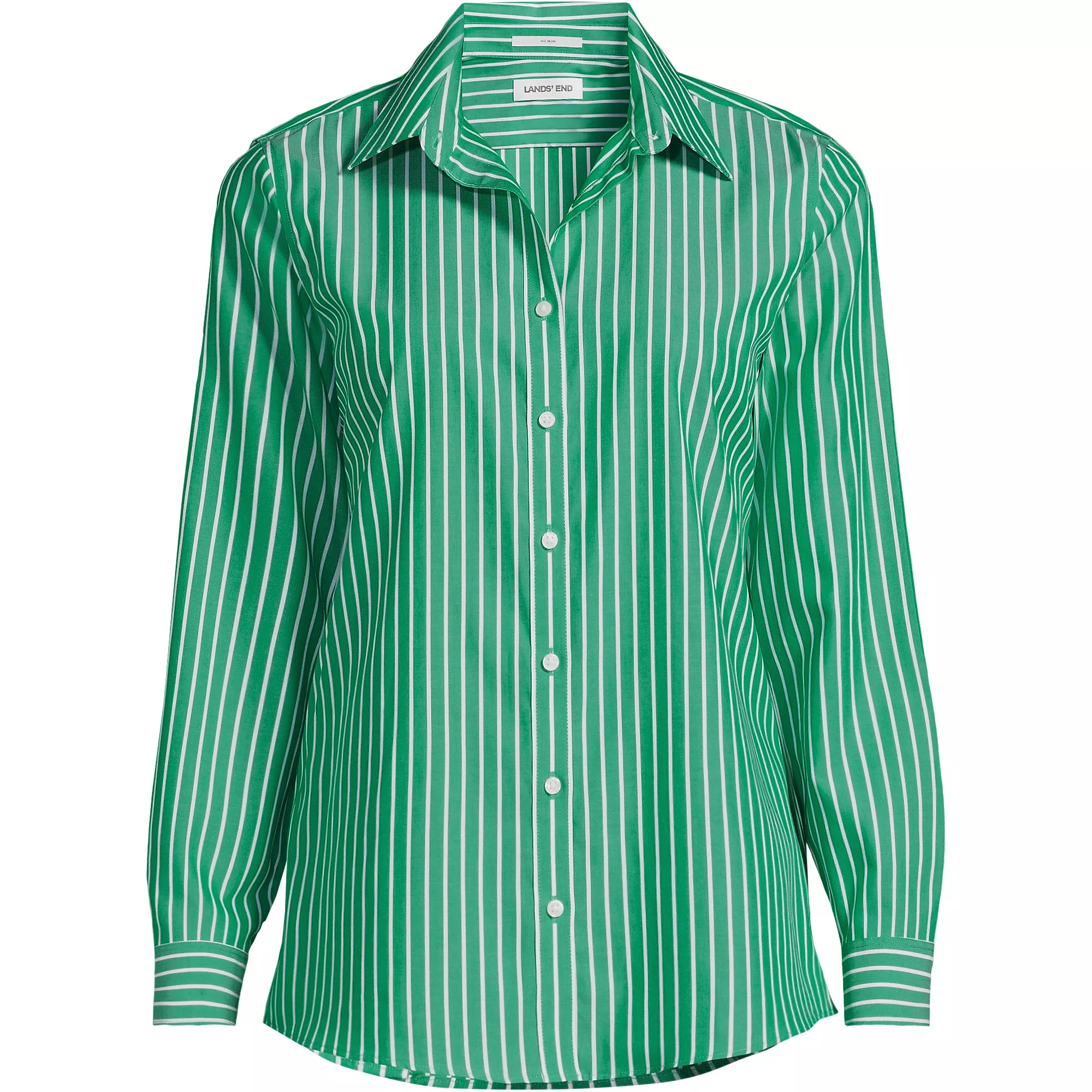 Plus Size No Iron Button Front Shirt | Lands' End (US)