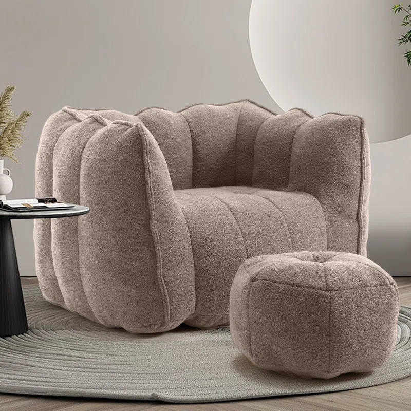 Compressed Sofa Chair Breathable Fabric Bean Bag Chair With Removable Ottoman,Living Room Sofa Ch... | Wayfair North America