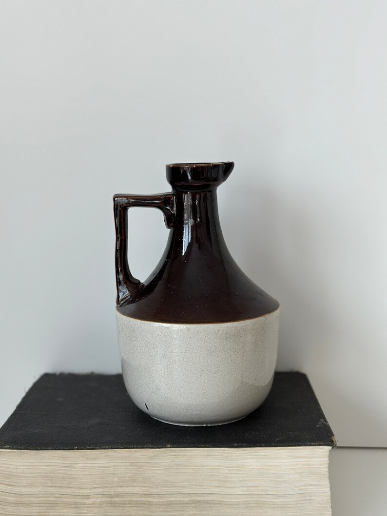 Stoneware Jug, Vintage Dipped Pottery Jug, Rustic Jug, Vintage Decor, Handmade Pottery Jug, Found... | Etsy (US)
