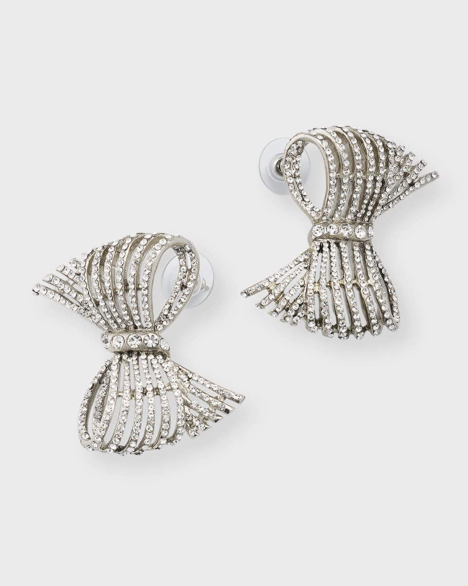 Oscar de la Renta Crystal Bow Earrings | Neiman Marcus
