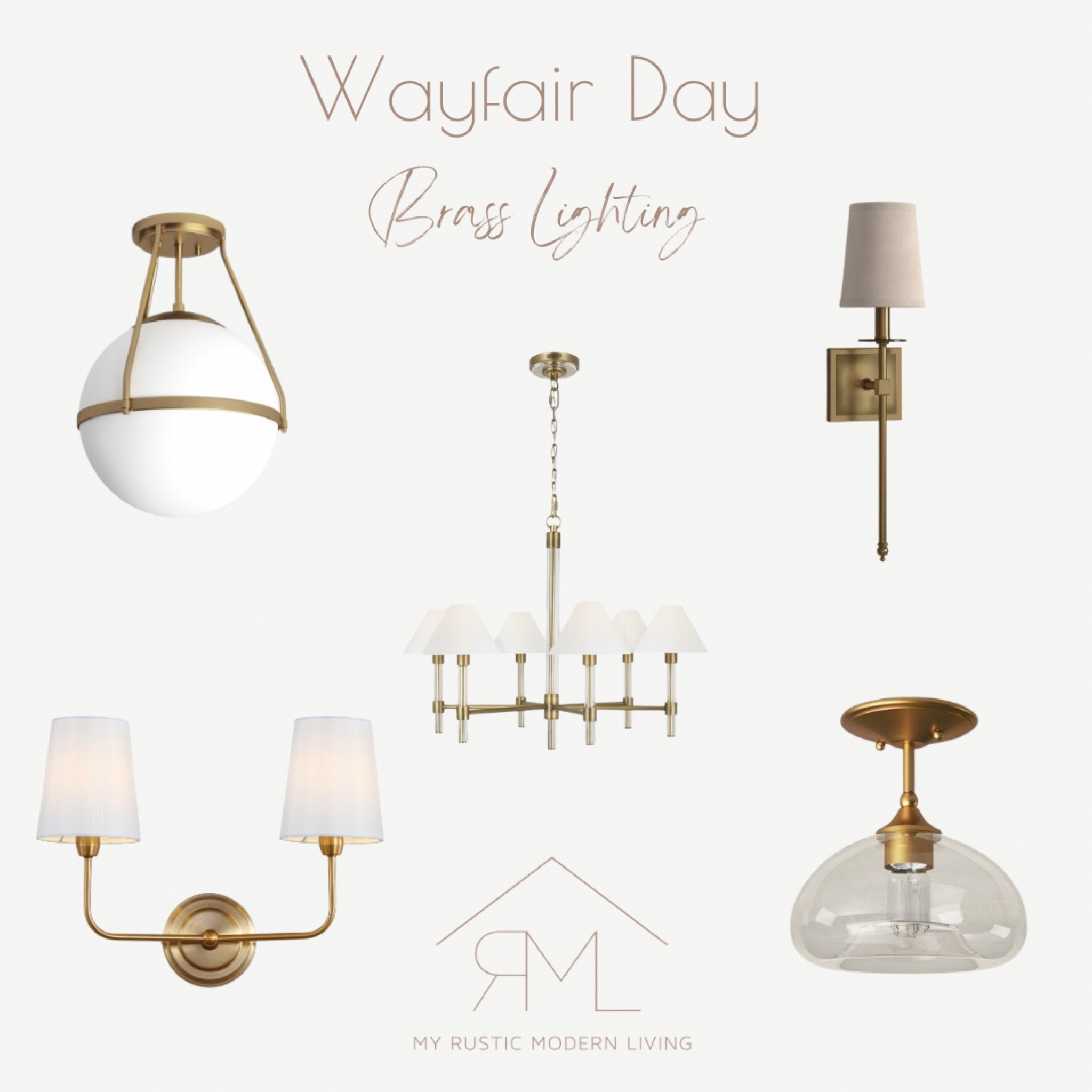 Wayfair Day
Lighting
Brass lighting 

#LTKstyletip #LTKhome #LTKsalealert