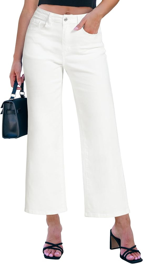 luvamia Wide Leg Jeans for Women High Waisted Relaxed Fit Trendy Stretchy Denim Pants Ankle Trous... | Amazon (US)