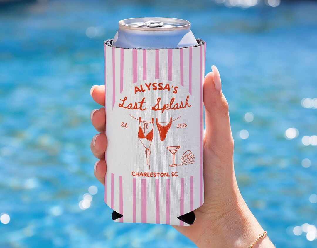 Last Splash Bachelorette Cozie, Last Splash Bachelorette Decorations, Custom Beach Bach Cozies, P... | Etsy (US)