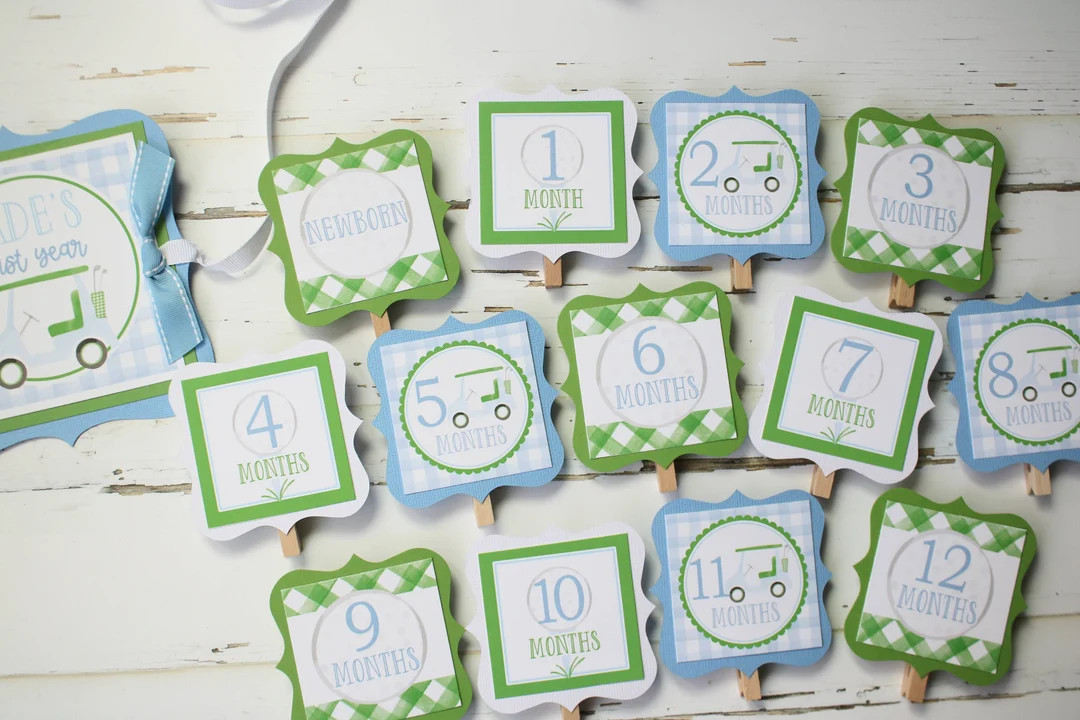 Golf First Birthday Photo Banner, First Birthday Partee 12 Month Photo Banner, Hole in One Birthd... | Etsy (US)